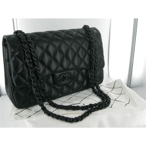 chanel bag black on black